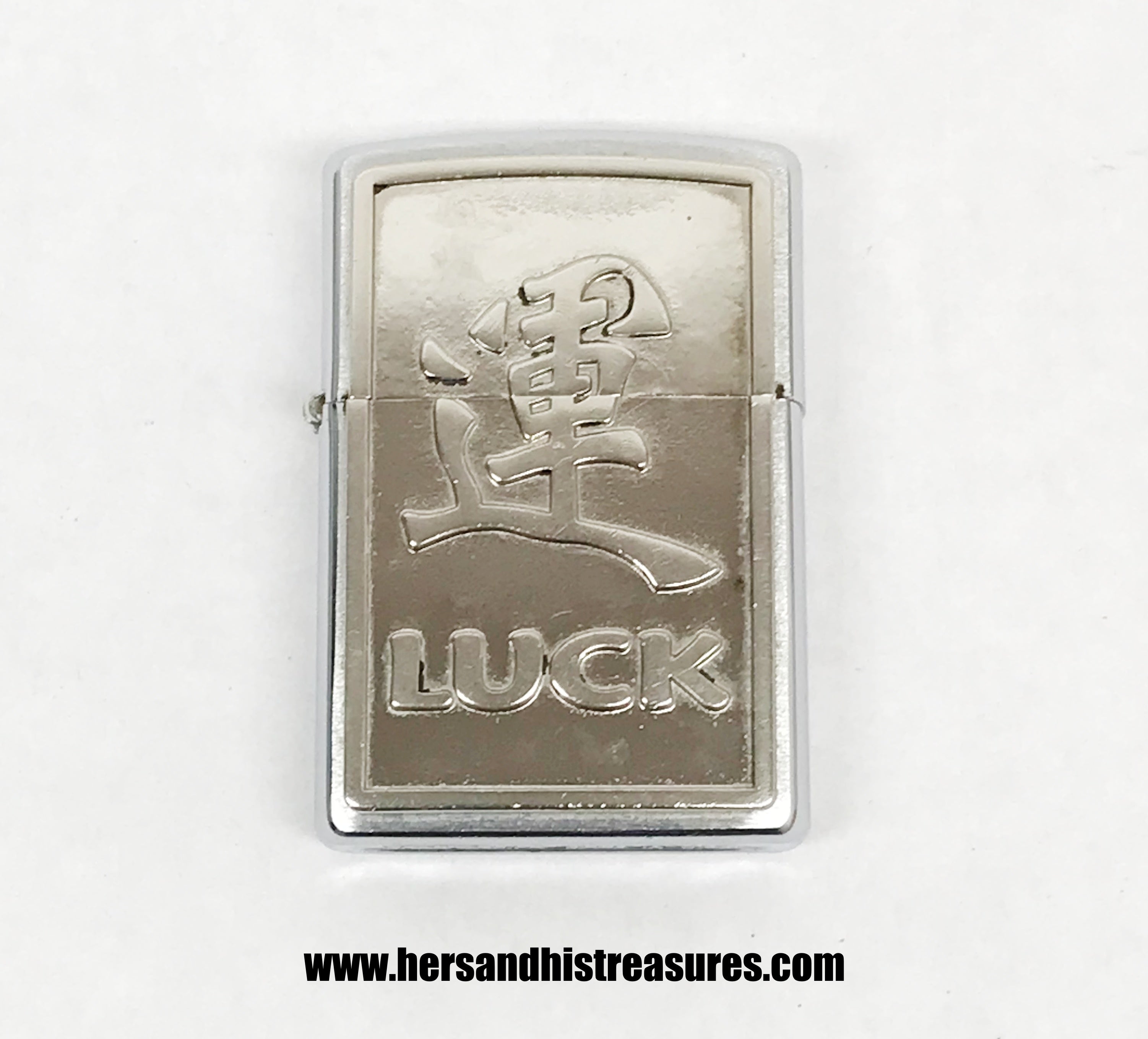 2007 Chinese Symbol For LUCK Brushed Chrome Zippo Lighter | USA