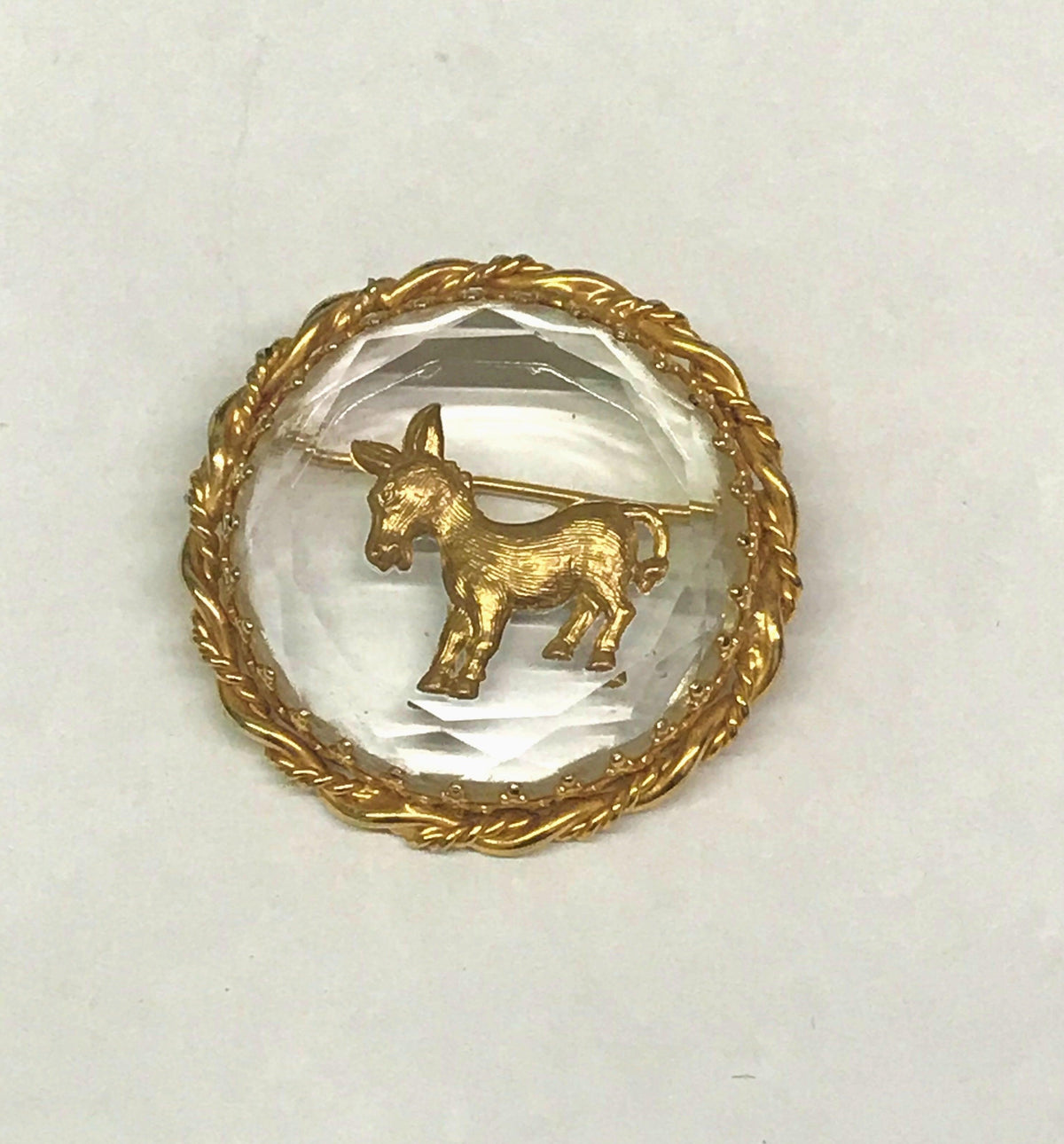 Warner Intaglio Donkey Brooch Pin - Hers and His Treasures