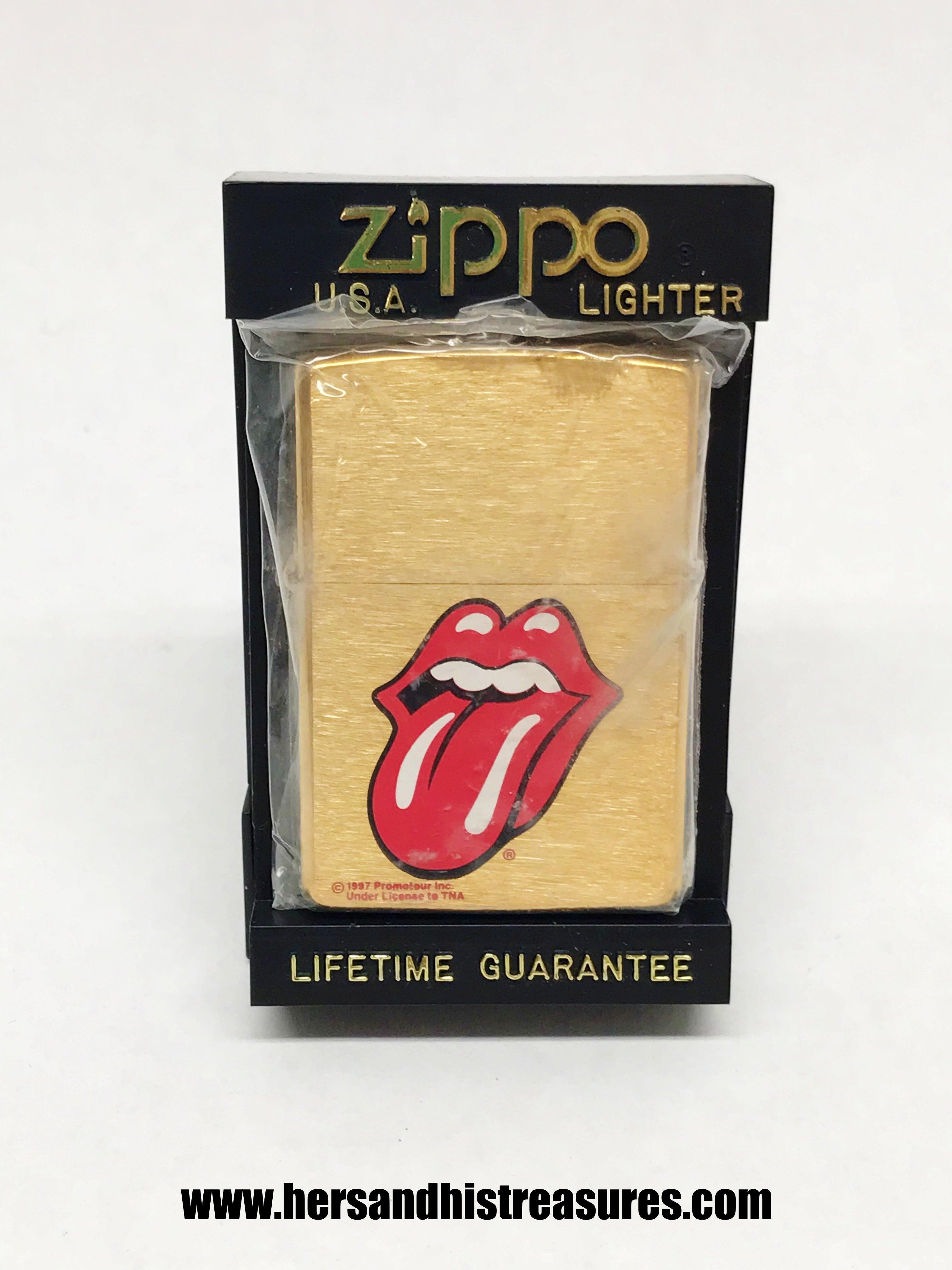 New 1997 XII Rare Rolling Stones Trick Tongue Brass Zippo Lighter