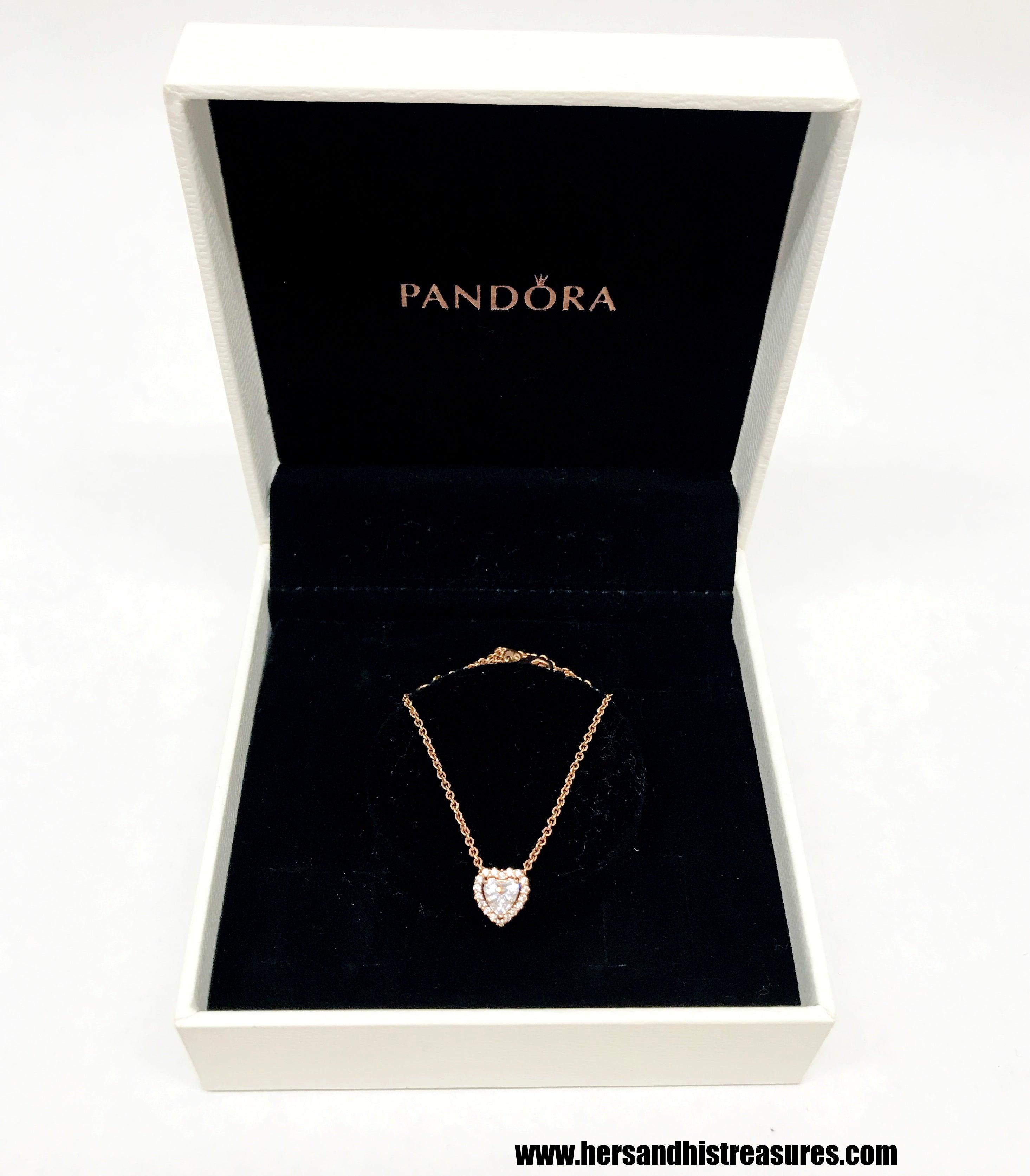 Hearts of pandora on sale necklace rose gold