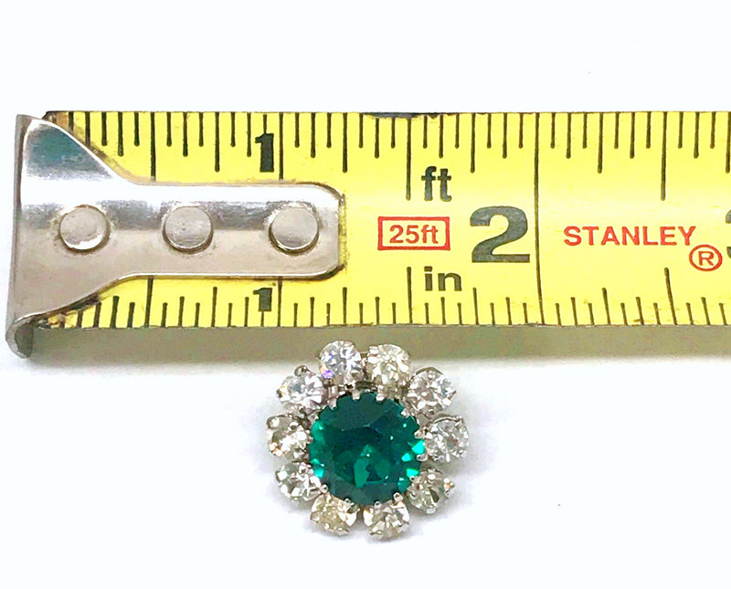 Vintage Green and Clear Crystal Rhinestone Earrings Made in Austria - Hers and His Treasures