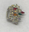 B. David Signed Mother's Crown Rhinestone Brooch Pin