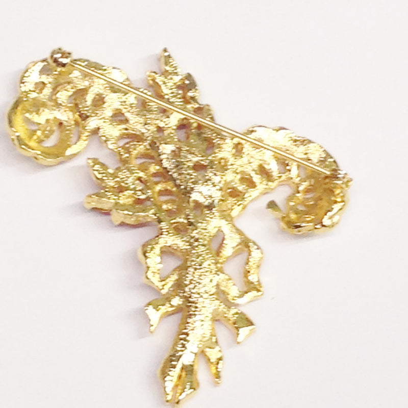 2.5 Gold Round Rhinestone Brooch Pin - Pack of 12 - CB Flowers