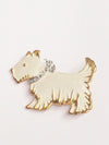 Scottish Terrier Dog Brooch Pin W/ Gold Trim - Hers and His Treasures