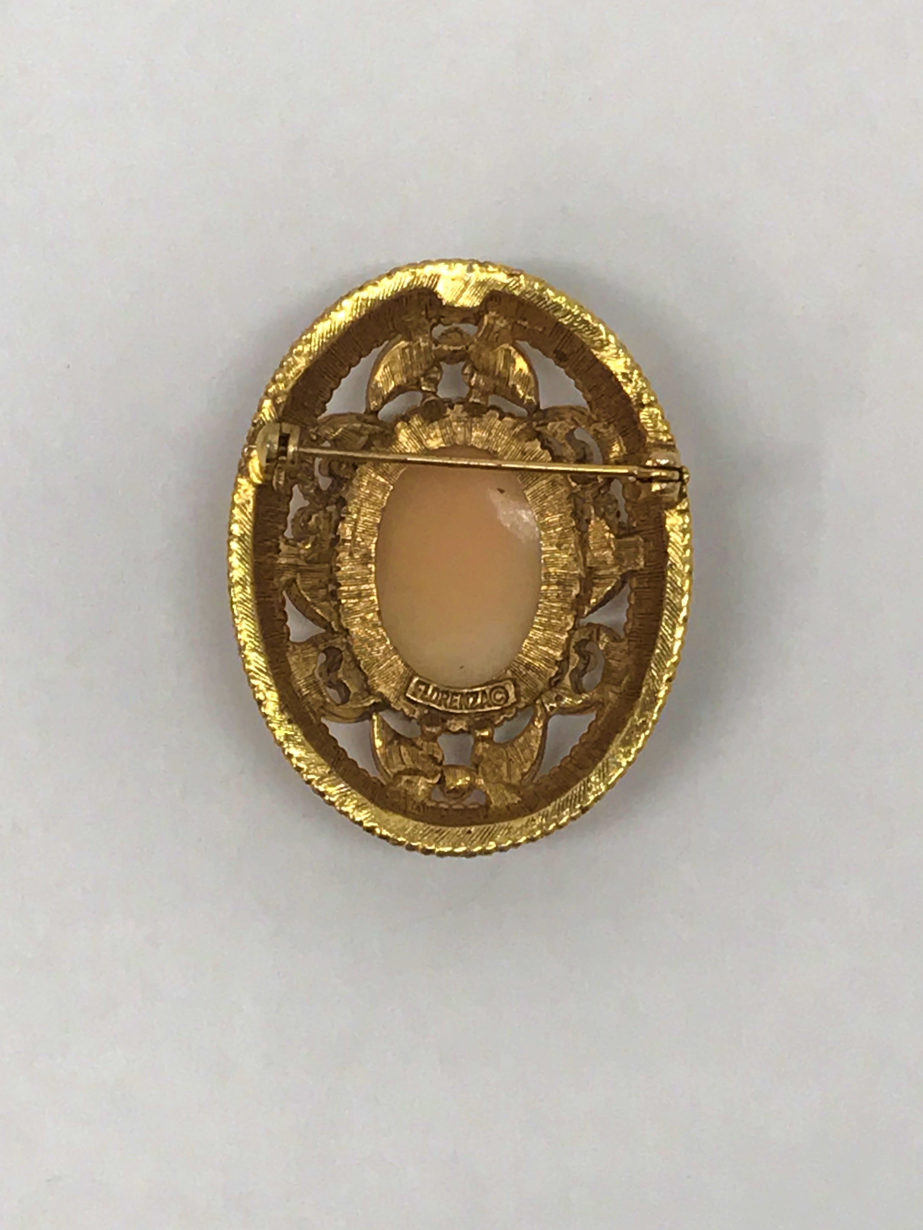 Black cameo brooch pin discount