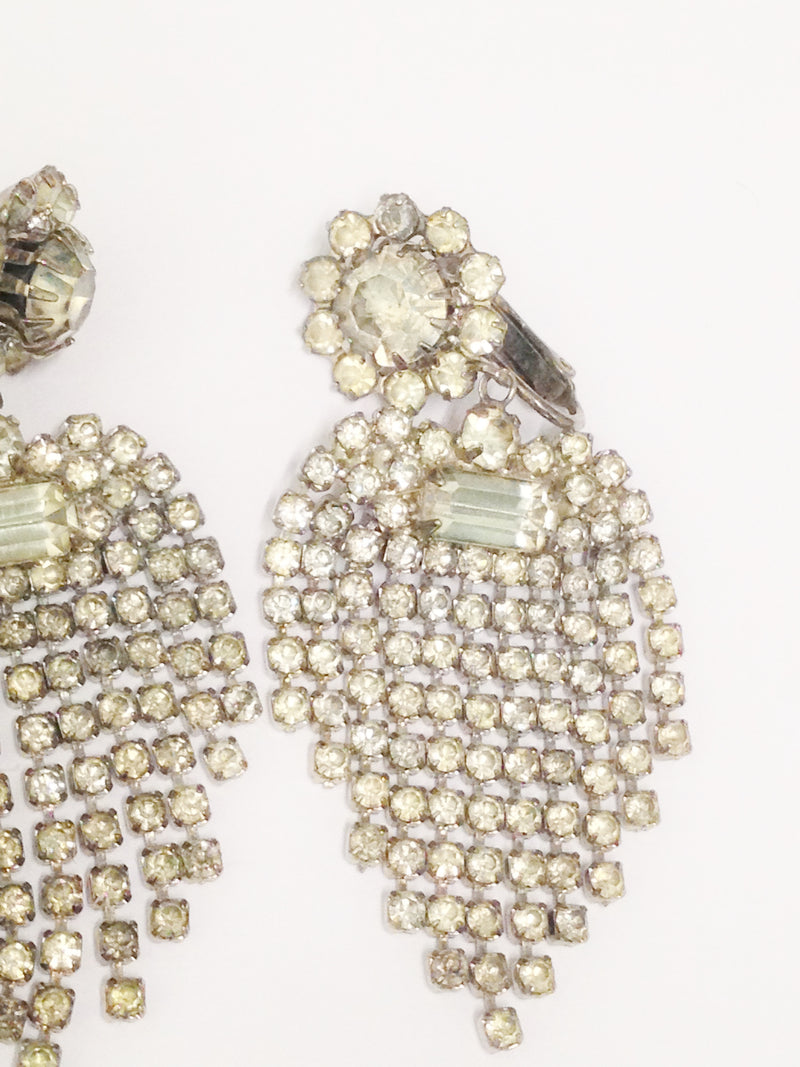 1940's Dangling Clear Rhinestone Clip On Earrings – Hers and His Treasures