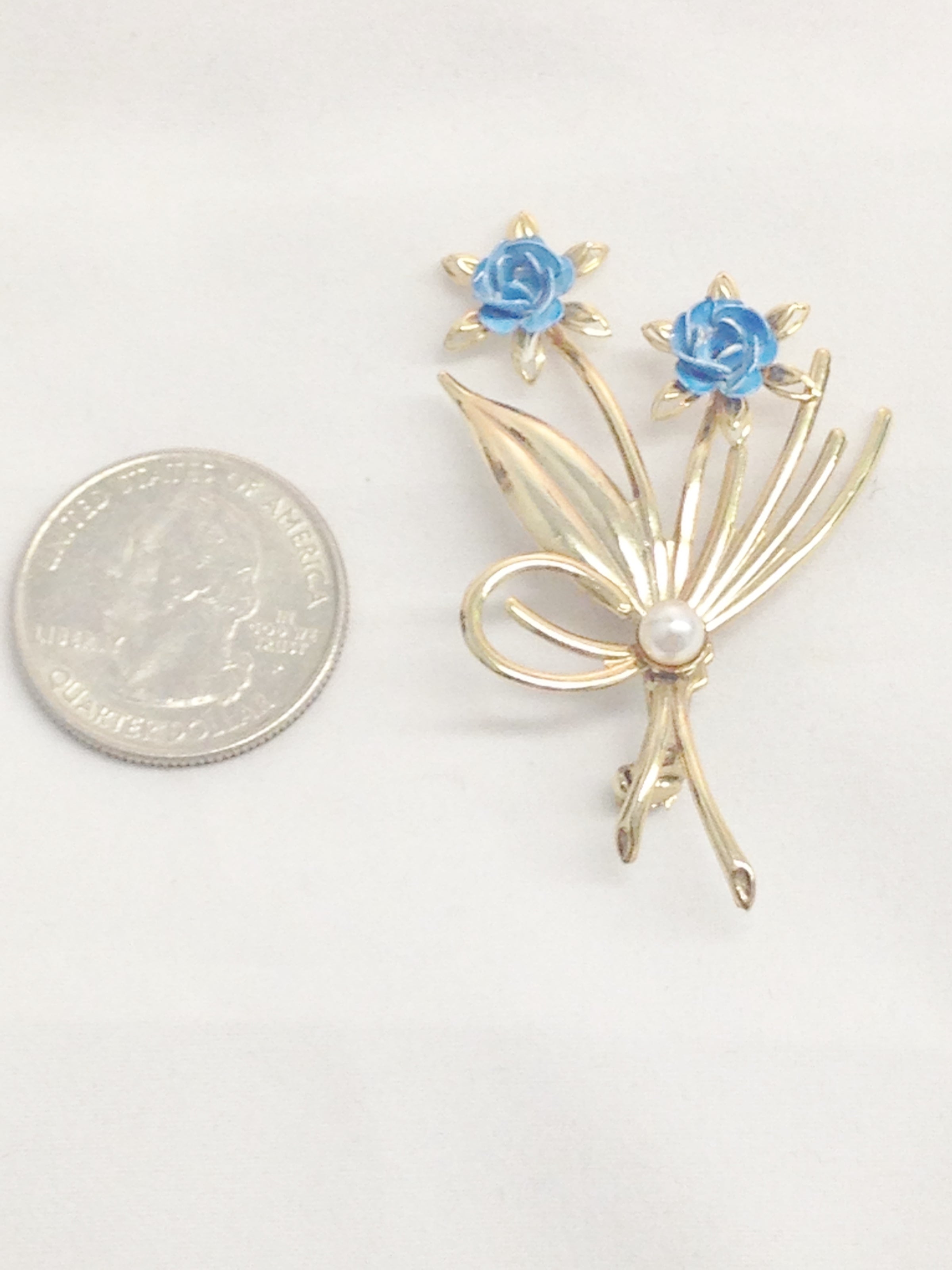 Blue Rhinestone Flower Brooch Pin Vintage – The Jewelry Lady's Store