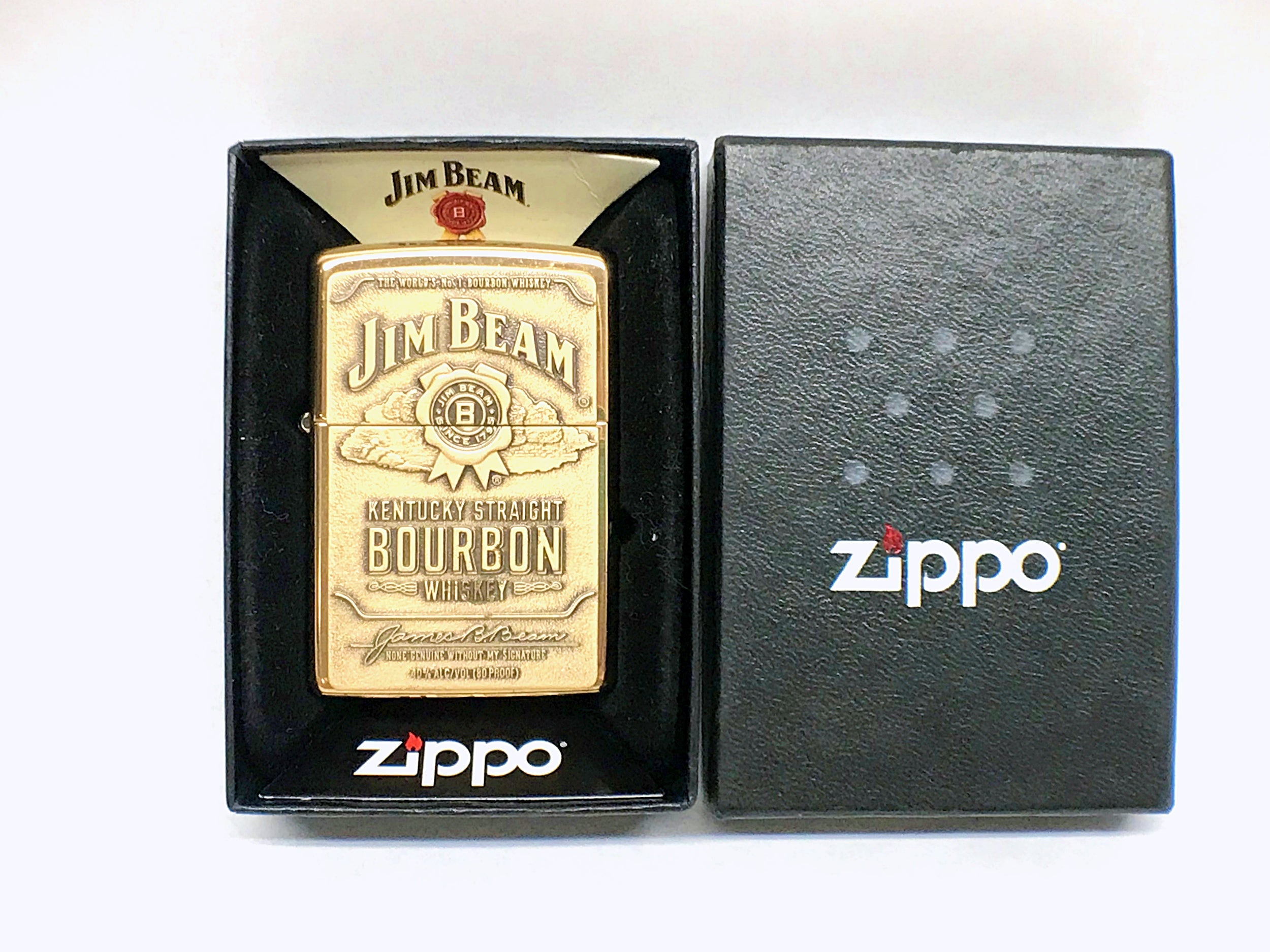 New 2021 Jim Beam Bourbon Whiskey Brass Zippo Lighter