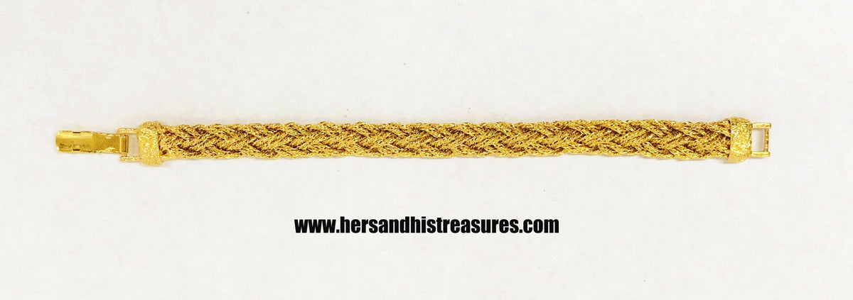 Monet Gold Toned Braided Rope Bracelet - Hers and His Treasures