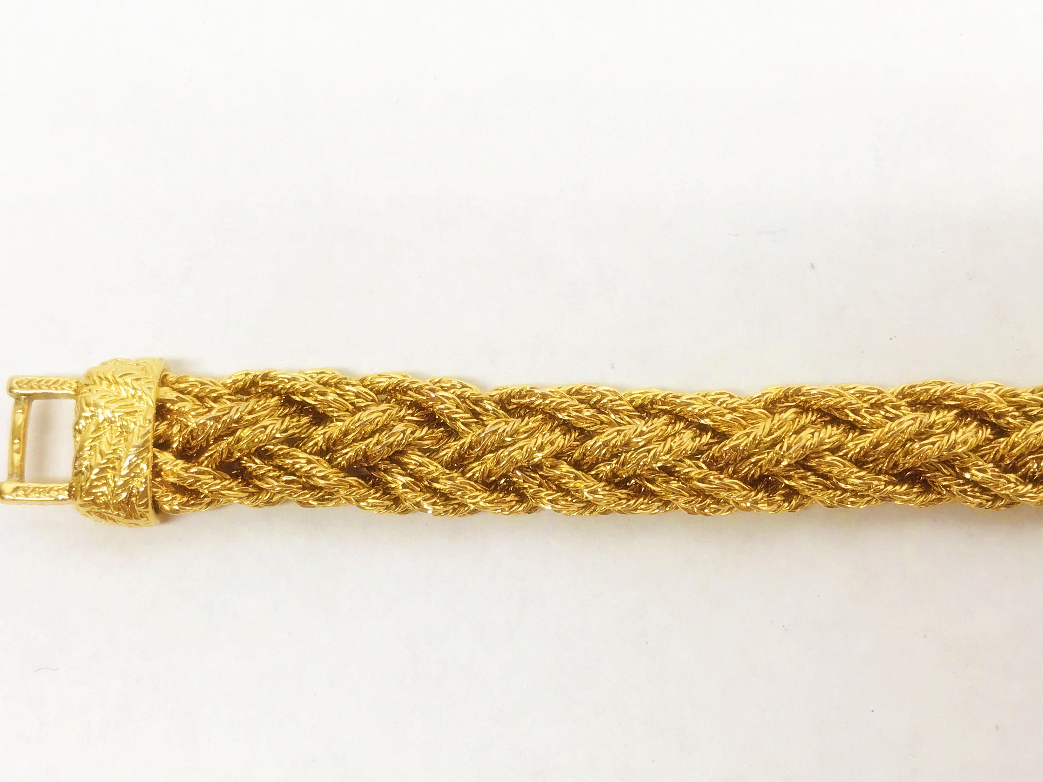 Gold braided store rope bracelet