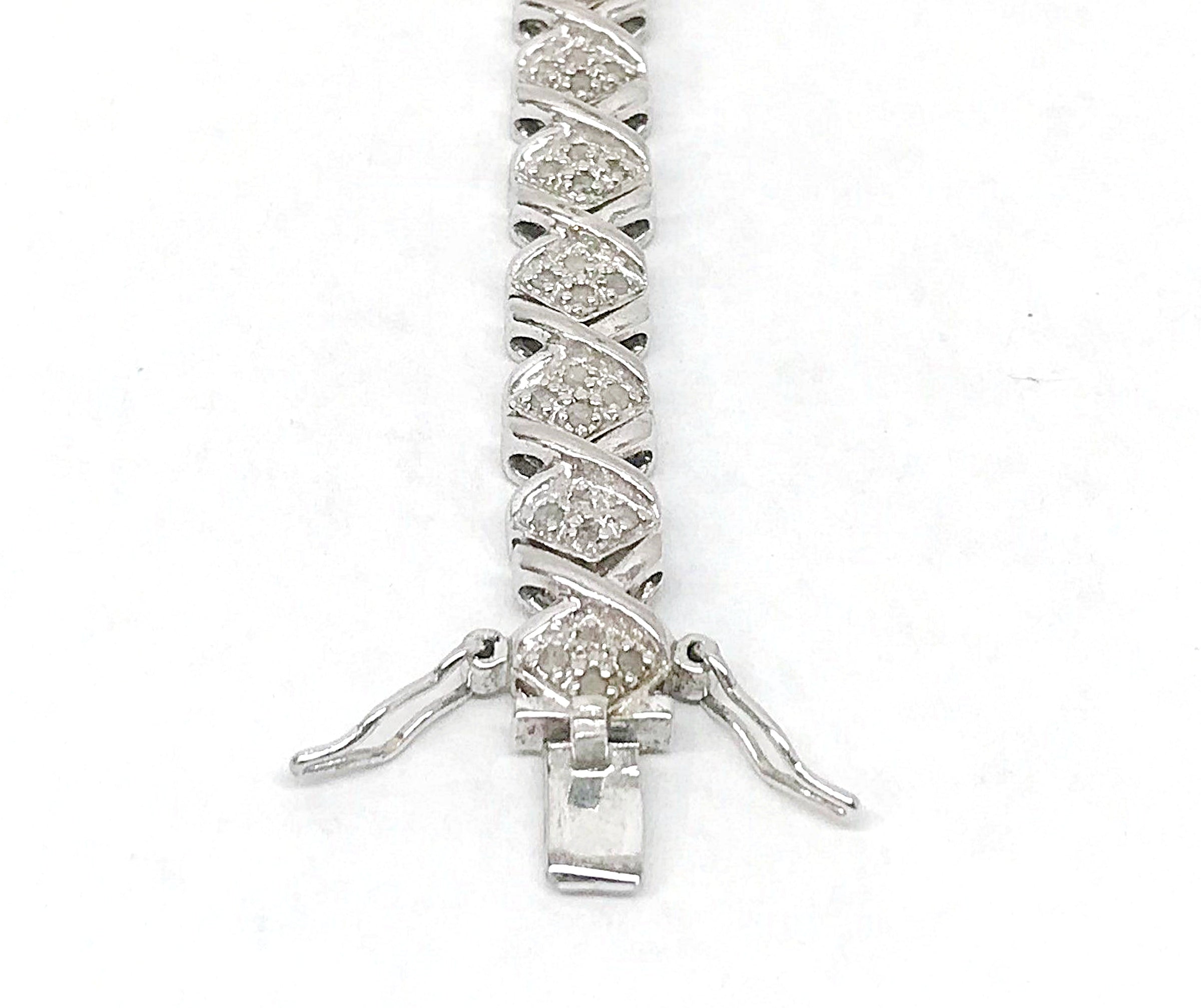 Buy quality 925 sterling silver pink stone & c z diamond bracelet for  ladies in Ahmedabad