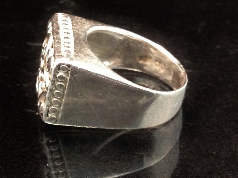 Sterling Silver Rectangular Filigree Ring - Hers and His Treasures